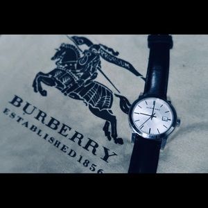 Burberry, Leather Band, Stainless Steel Watch
